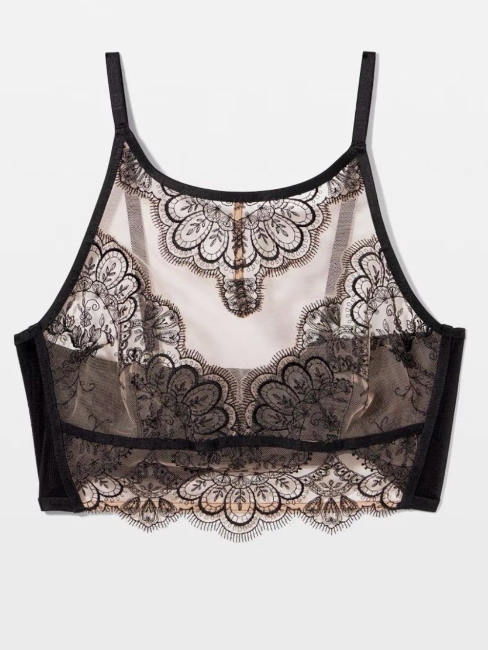 NEW Soma Tattoo Lace Embroidered high neck unlined bralette bra Large
